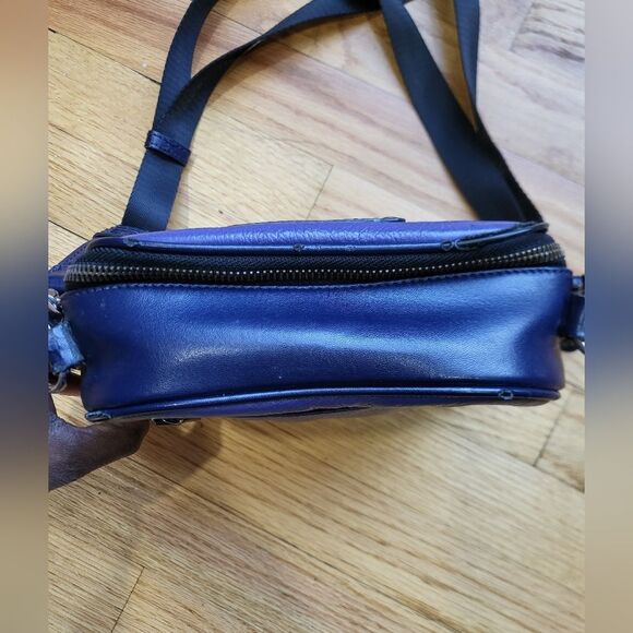 L.A.M.B. by Gwen Stefani Leather Crossbody Handbag Purple Flawed - Picture 9 of 16